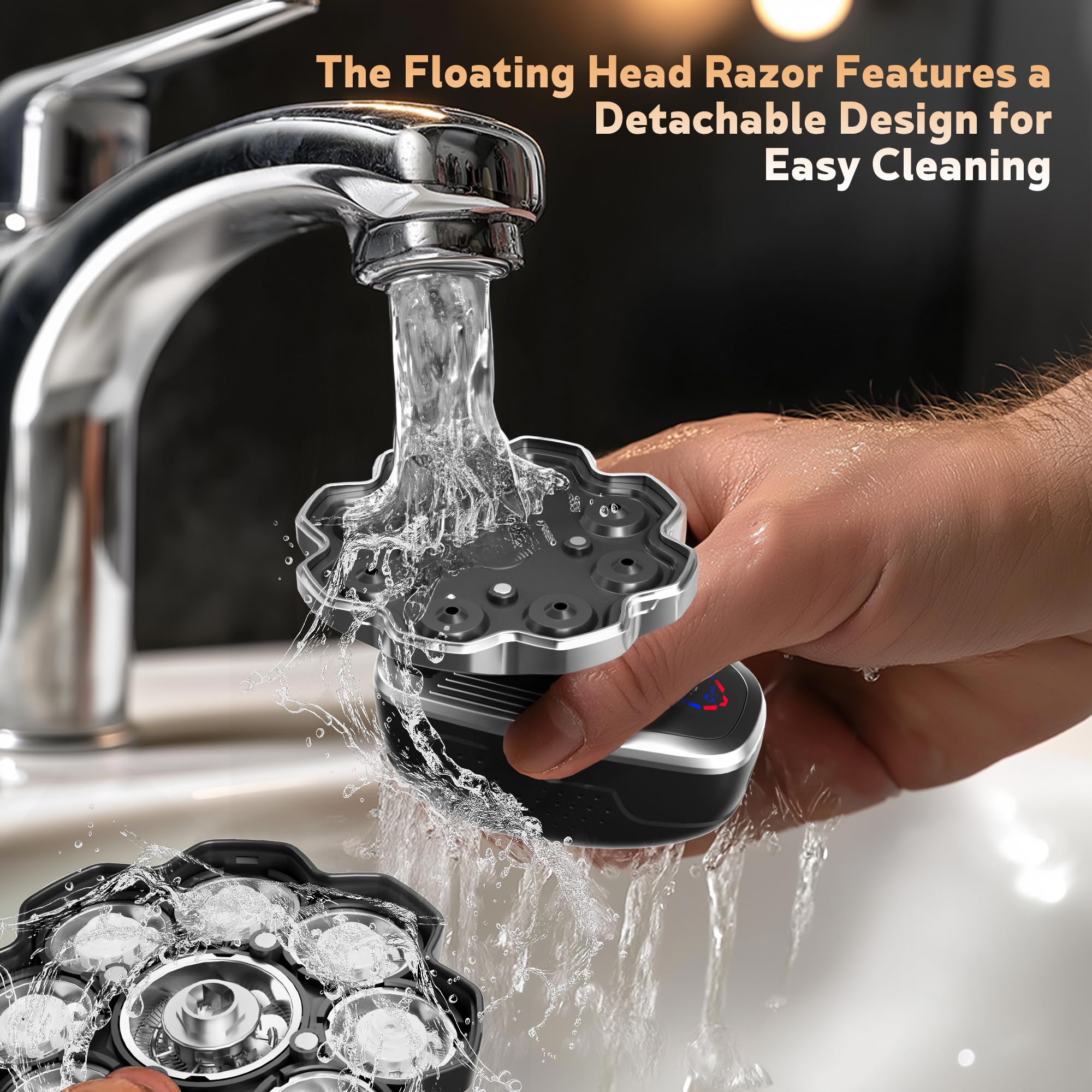 FITECHZY IPX6 waterproof shaver is easy to rinse under running water