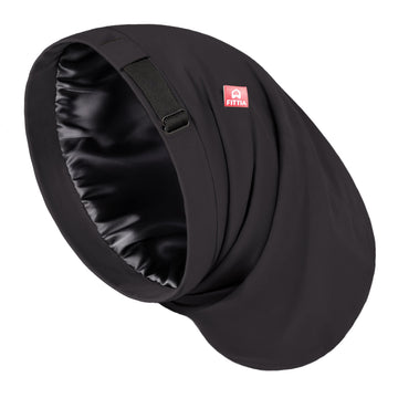 Bonete satin grande de Fittia para dormir protege rizos y cabello largo.