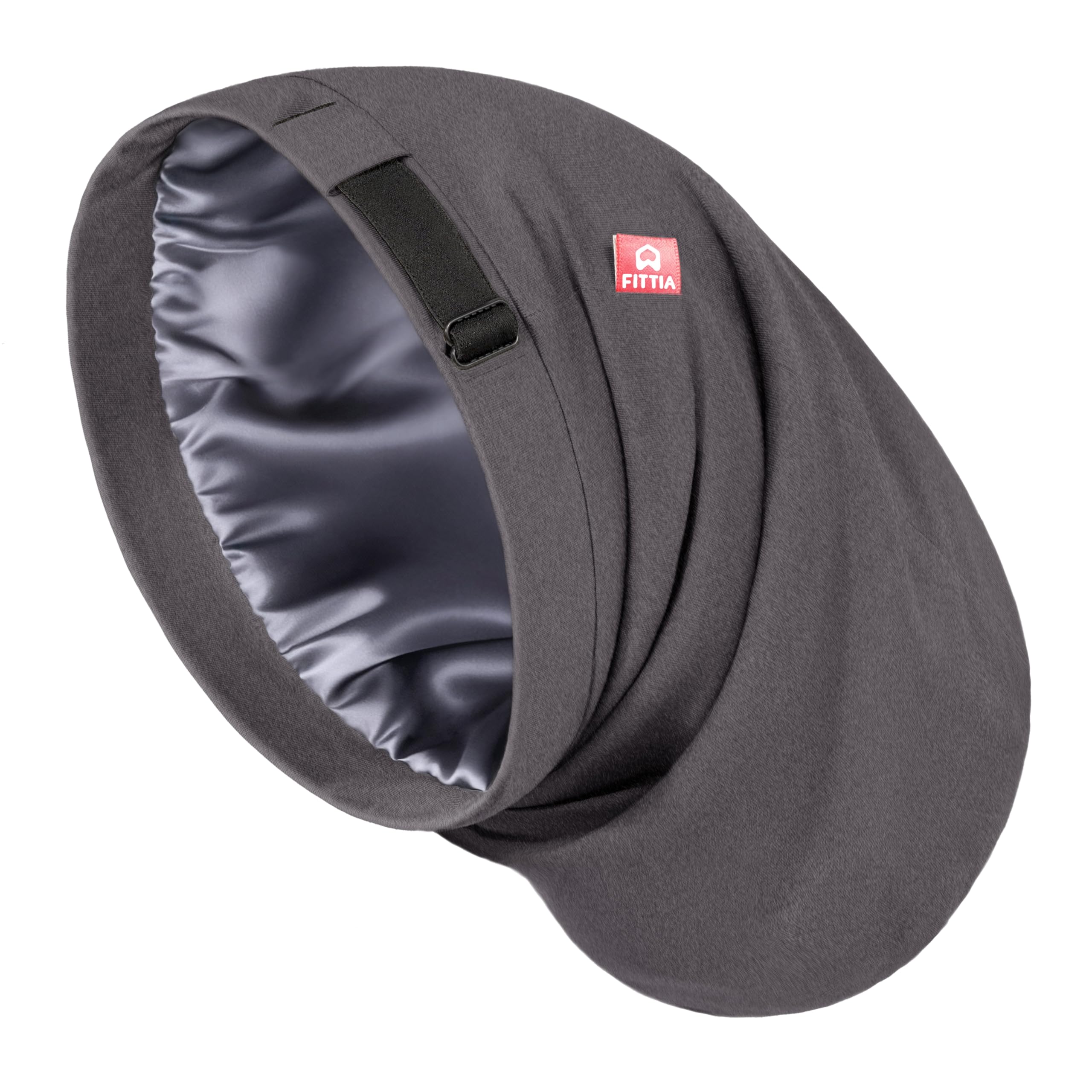 Bonete satin grande Fittia, interior sedoso para proteger rastas durante el sueño.