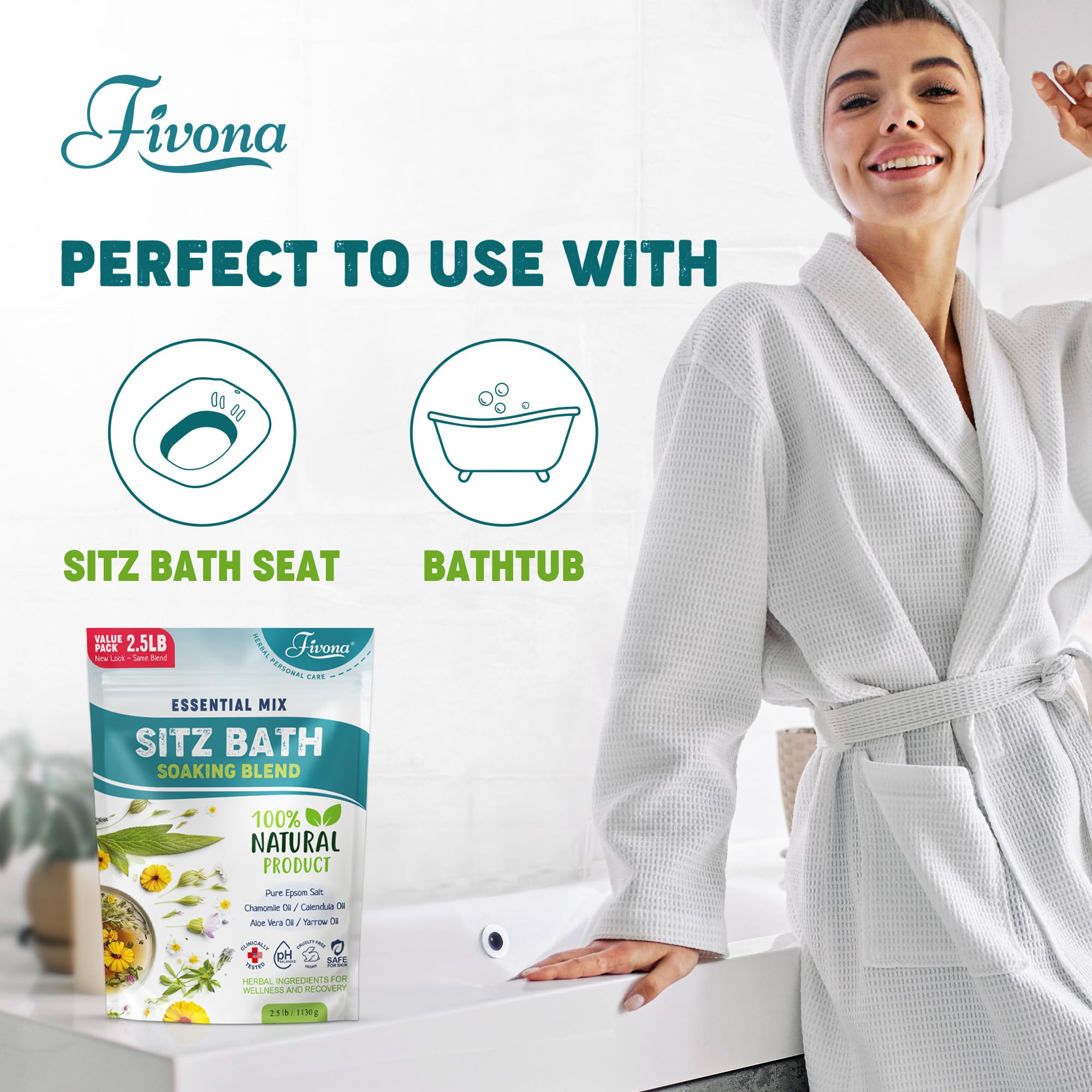 Fivona posparto baño sitz, relajación y cuidado suave.
