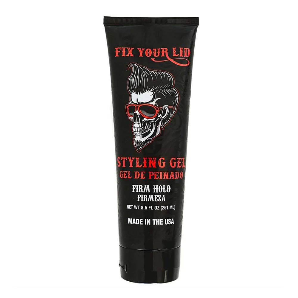 Gel Fix Your Lid en envase frontal para fijación firme y control del peinado