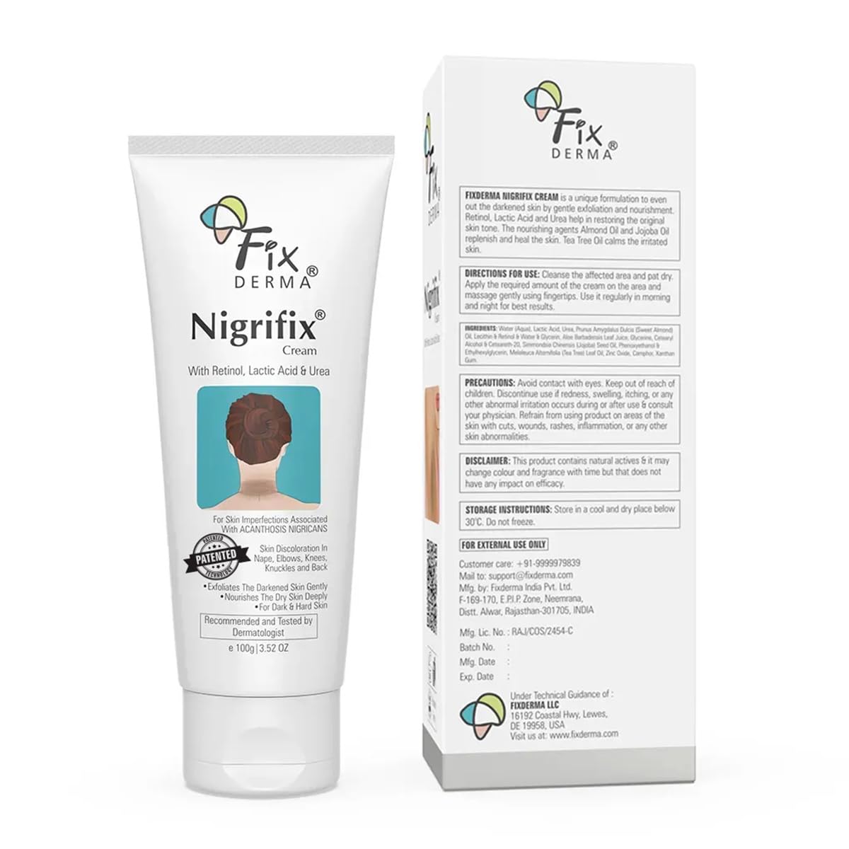 FixDerma Nigrifix crème utilisation quotidienne intégrée à votre routine corps.