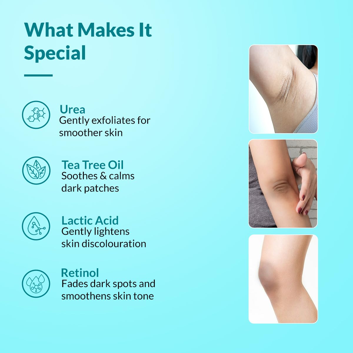 FixDerma Nigrifix crème appliquée sur le cou et les aisselles pour une routine soin.