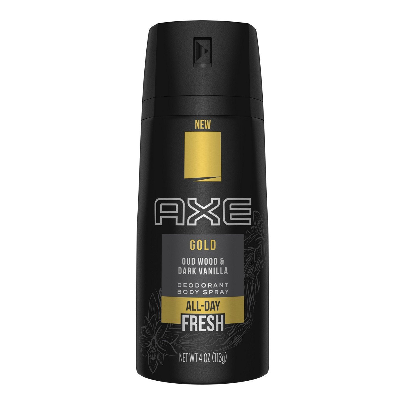 FIYY6VC Axe Gold Oud Wood y Dark Vanilla, envase para uso diario y frescura duradera.