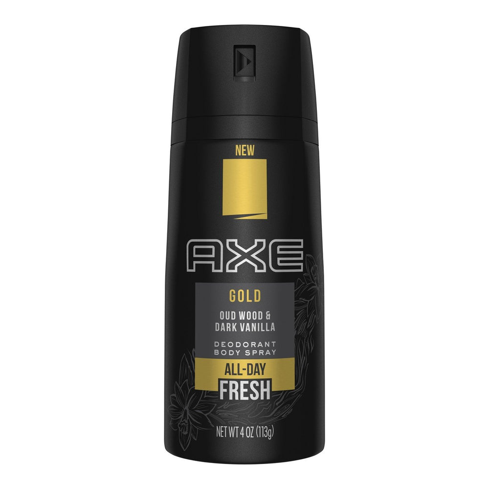 FIYY6VC Axe Gold Oud Wood y Dark Vanilla, envase para uso diario y frescura duradera.