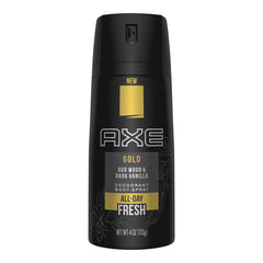 FIYY6VC Axe Gold Oud Wood y Dark Vanilla, envase para uso diario y frescura duradera.