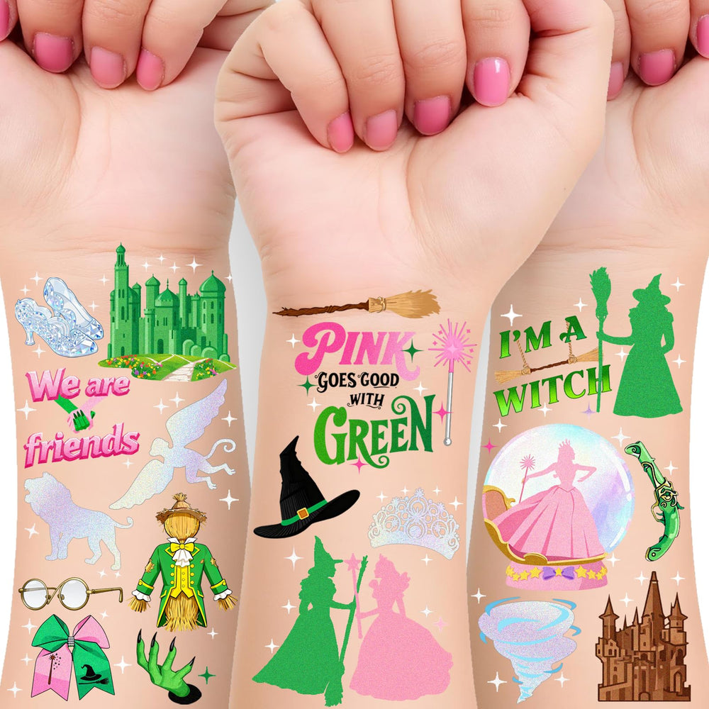 FKBBO witch tattoos on colorful sheets, perfect for party favors and playful flair.
