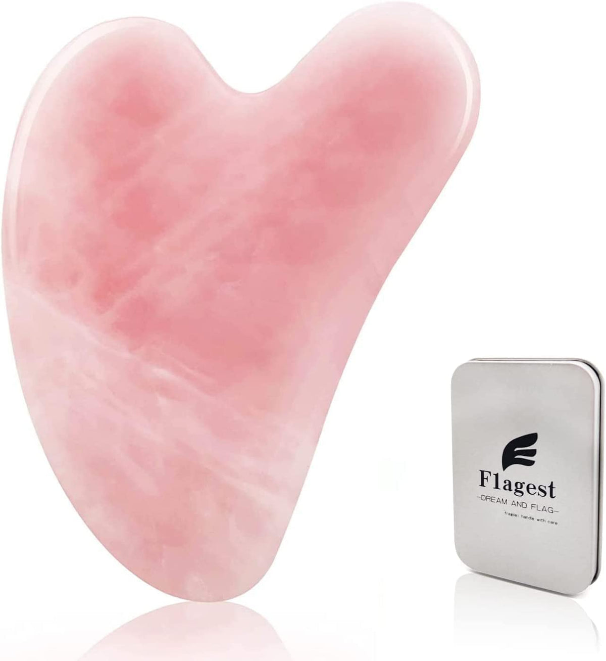 Flagest Gua Sha Rosa para rostro: masaje facial suave y relajante.