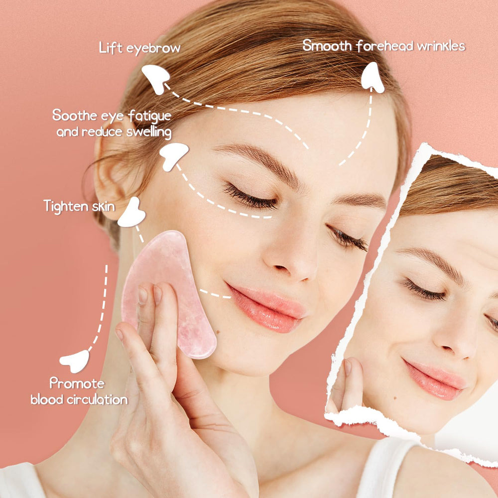 Flagest Gua Sha Rosa para cuello y rostro: mejora la circulación suave.