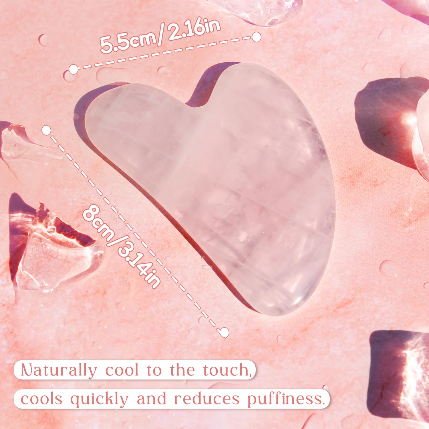 Flagest Gua Sha Rosa en ritual facial: herramienta de cuidado diario.