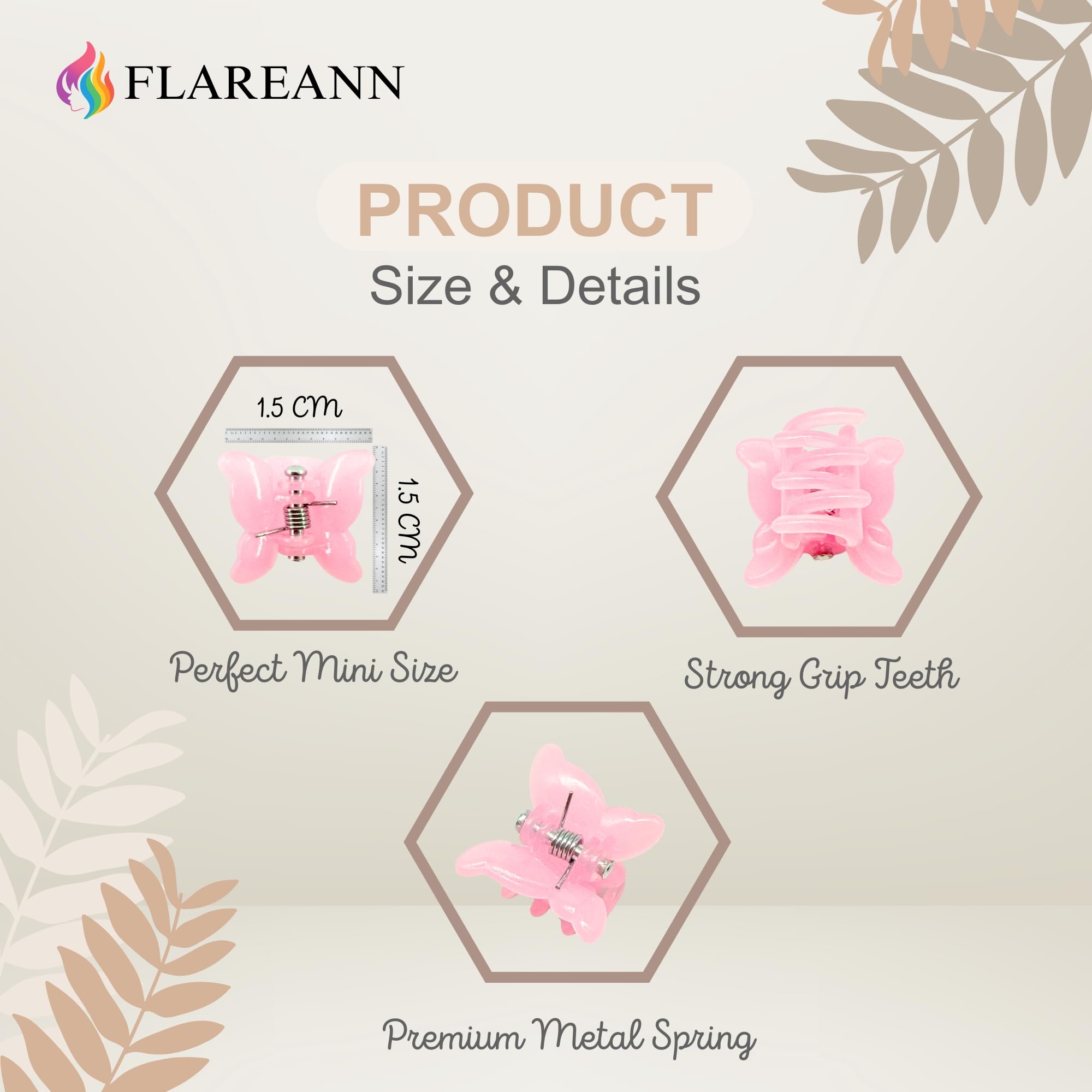 Agarre firme de clips FLAREANN para pelo delicado