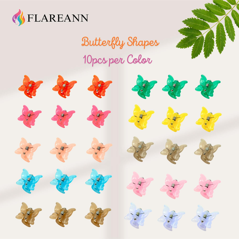 Clips mini mariposa FLAREANN colores brillantes para niñas pequeñas