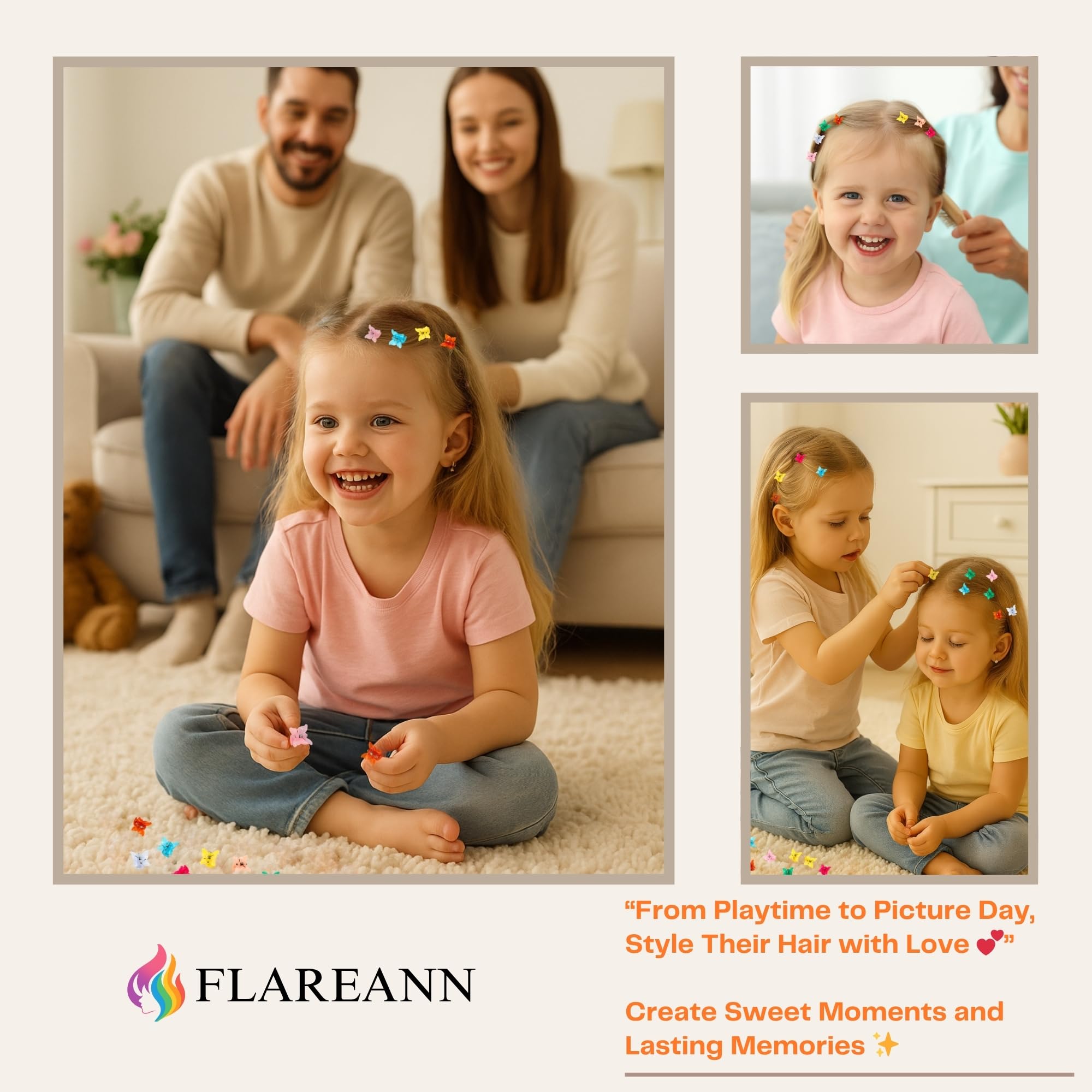 Tamaño ideal de clips FLAREANN para pelo de bebé