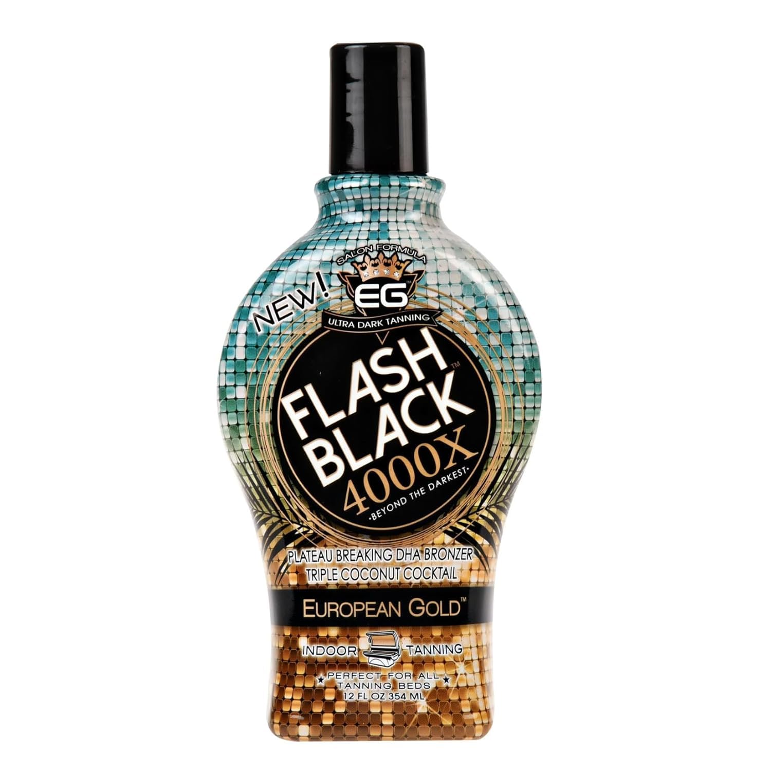 Aplicación con Flash Black European Gold 4000X en la piel, textura suave.