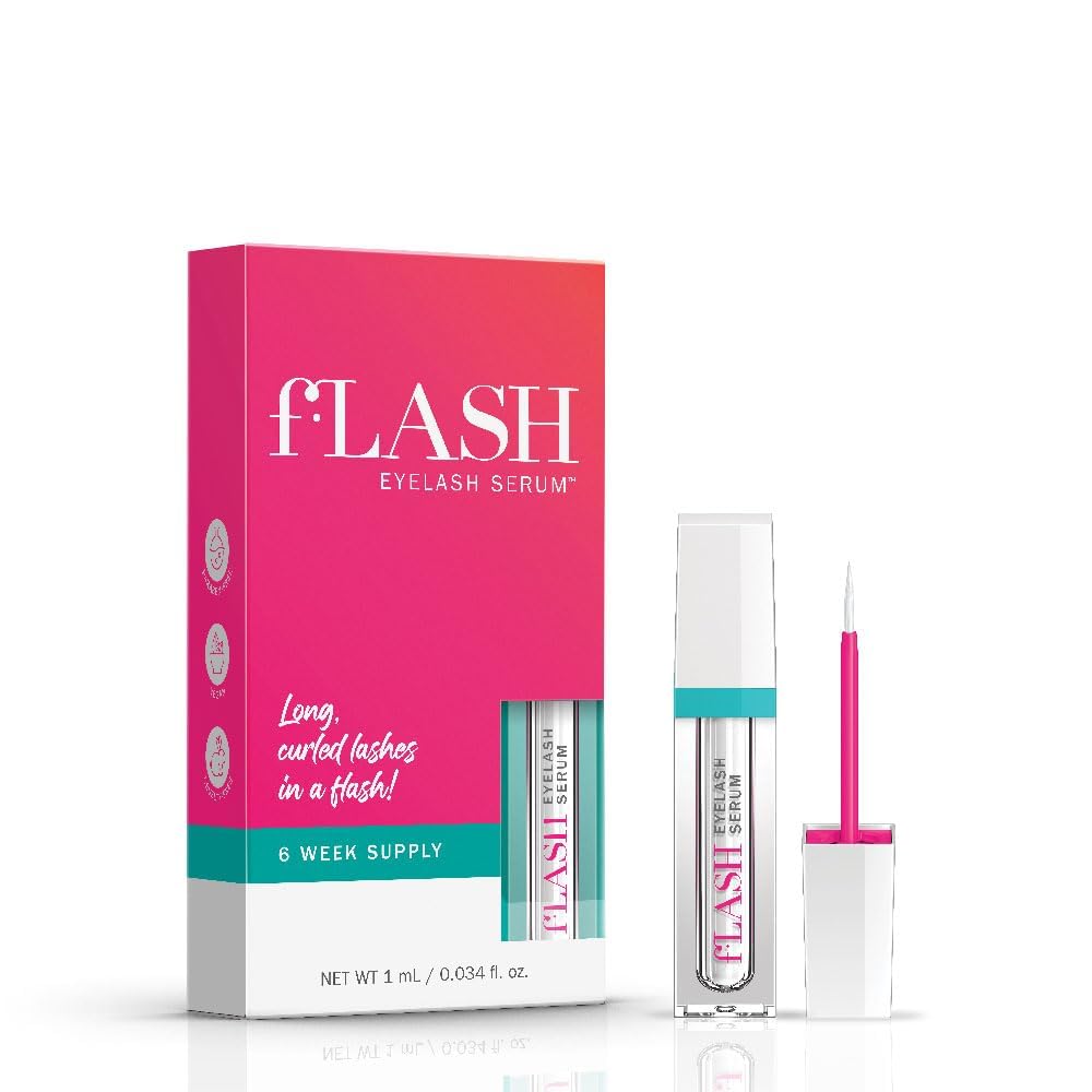 fLASH Serum mini muestra pestañas largas y naturales con uso suave y seguro.