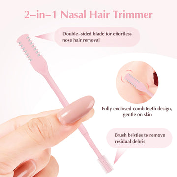 FLATRI cortador nasal 2 en 1 360° giratorio con borde doble para seguridad.