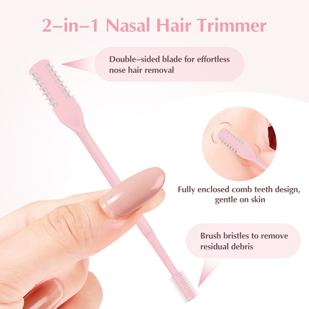 FLATRI cortador nasal 2 en 1 360° giratorio con borde doble para seguridad.
