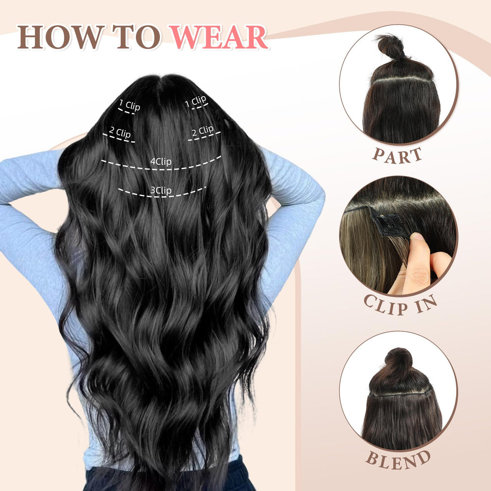 Pelo largo ondulado Fliace de 24 pulgadas para look envolvente