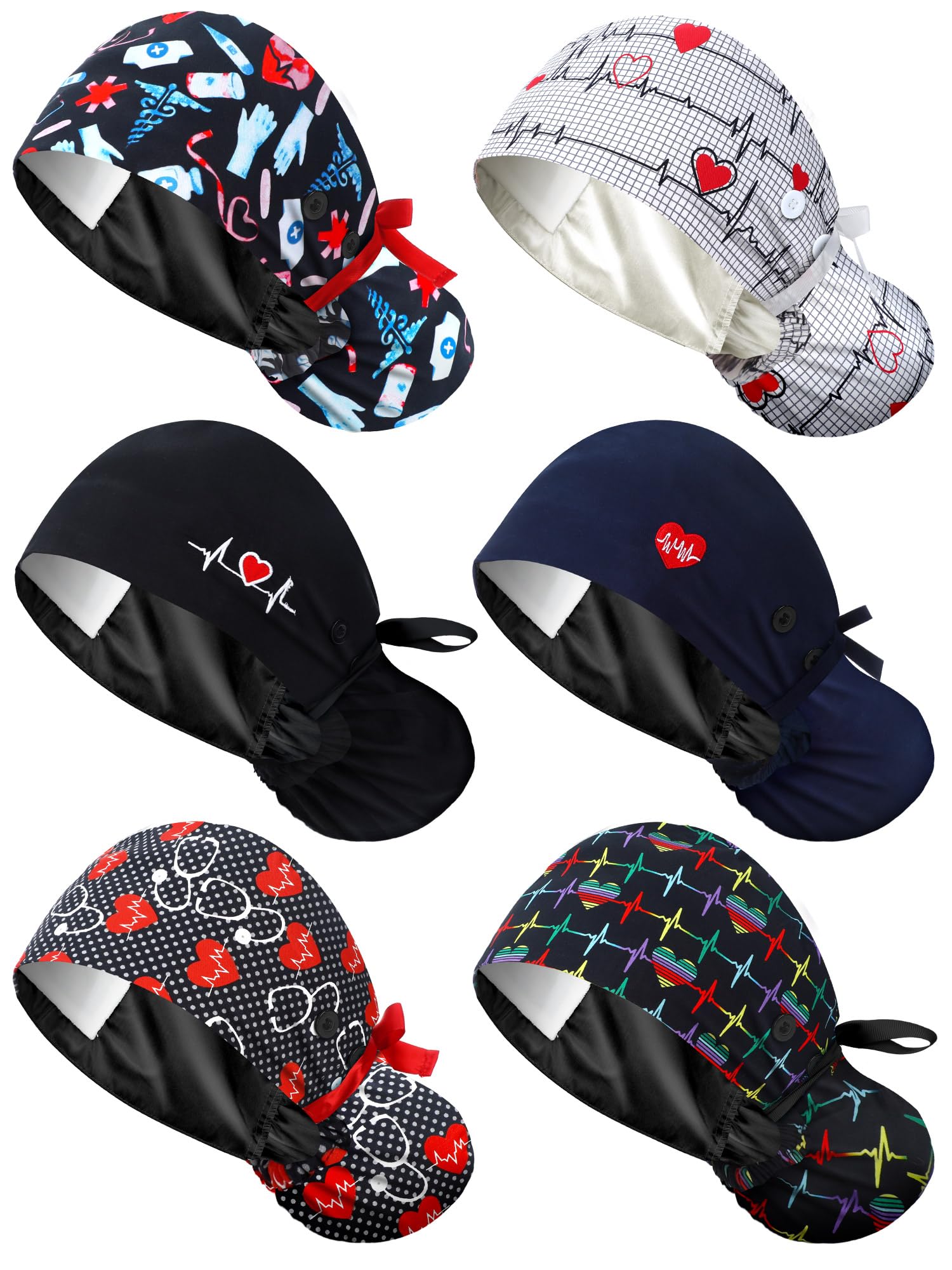 Gorro quirúrgico Floraltop con forro satinado interior para mayor confort durante turnos largos.
