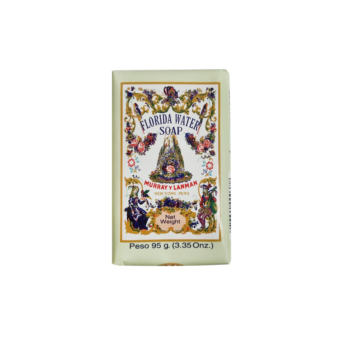 Florida Water barra jabón pack 4, frente, aroma cítrico suave para uso diario.