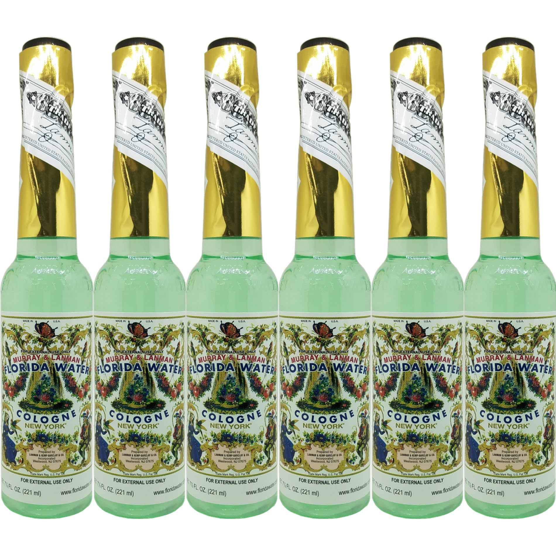 Florida Water Lanman & Kemp bottle close-up with a refreshing fragrance.