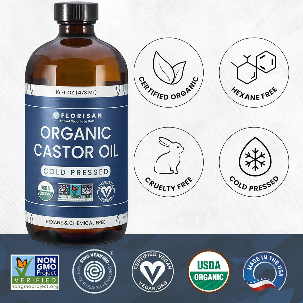 Florisan huile de ricin bio - soin nourrissant pour cheveux