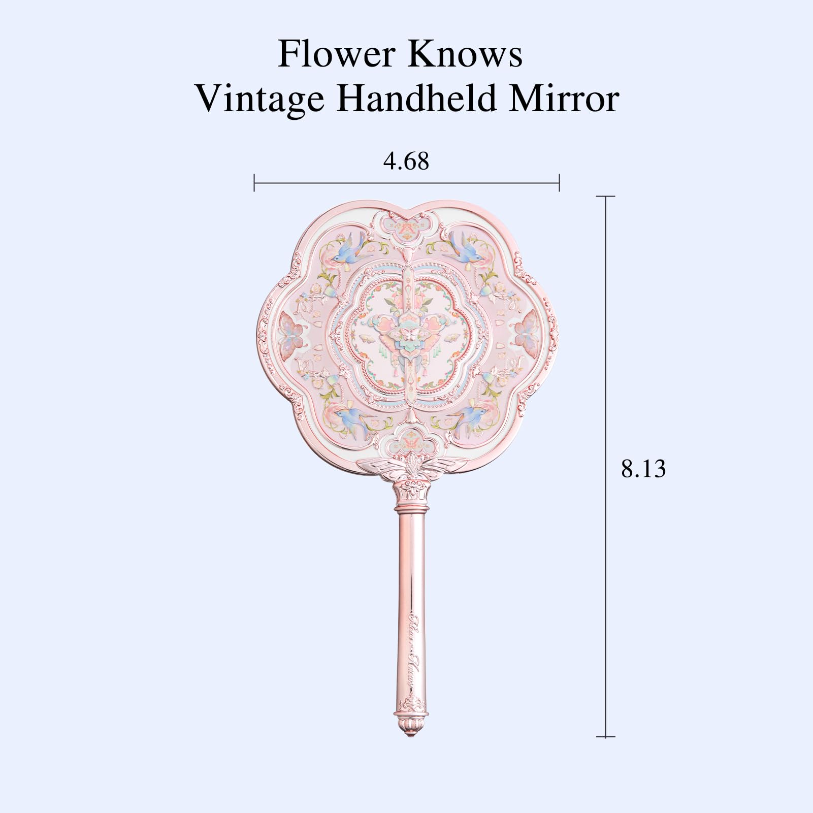 Flower Knows Espejo de mano con mariposa, detalles vintage para un toque elegante