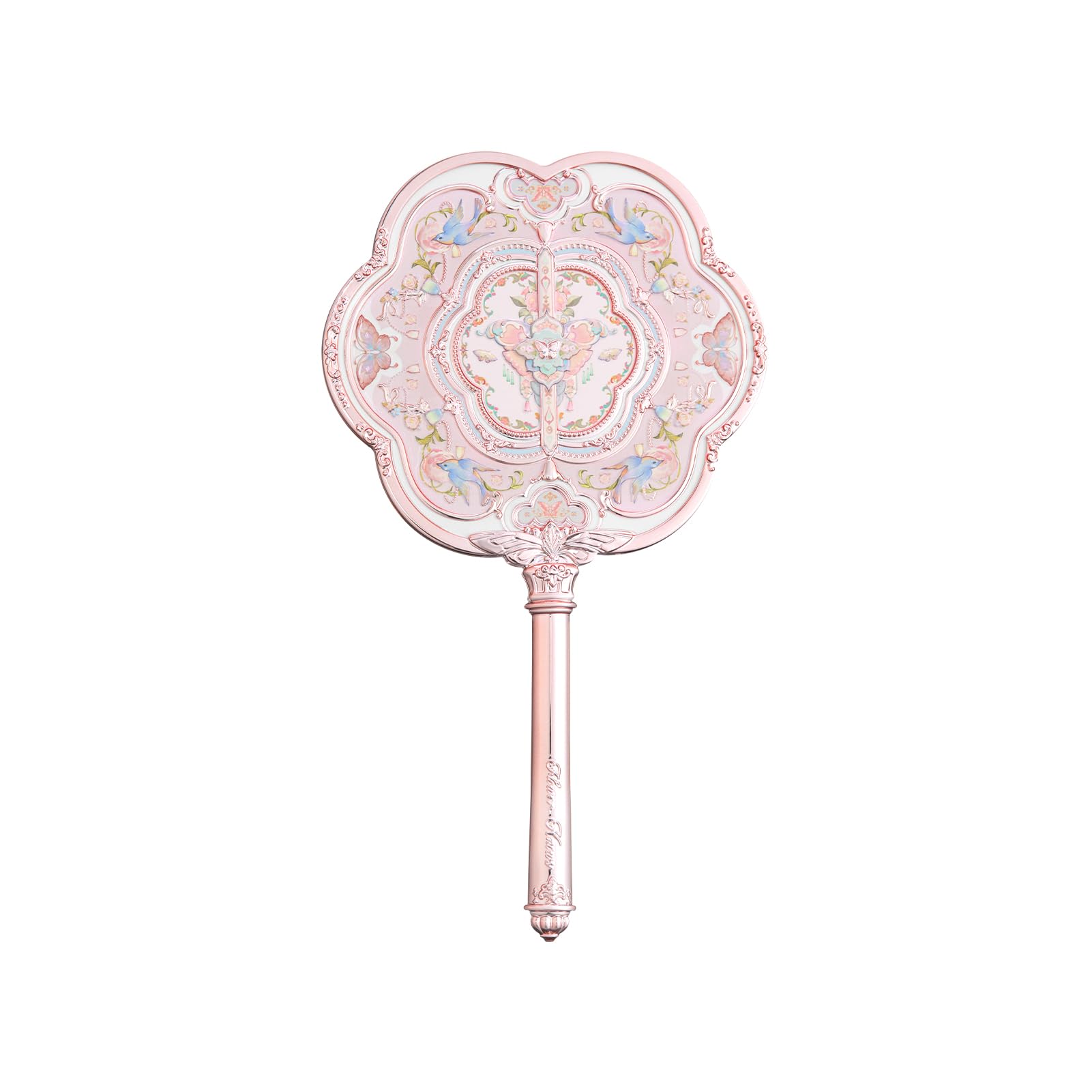 Flower Knows Espejo de mano con diseño nube mariposa, ideal para retoques de maquillaje