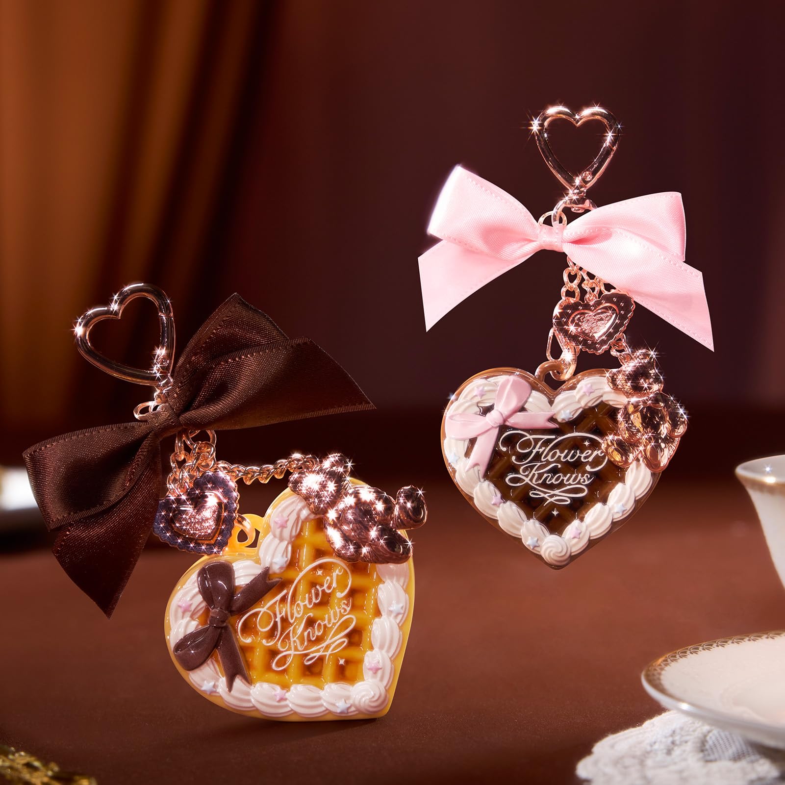 Textura waffle en forma de corazón Flower Knows Sweetie Bear diseño adorable
