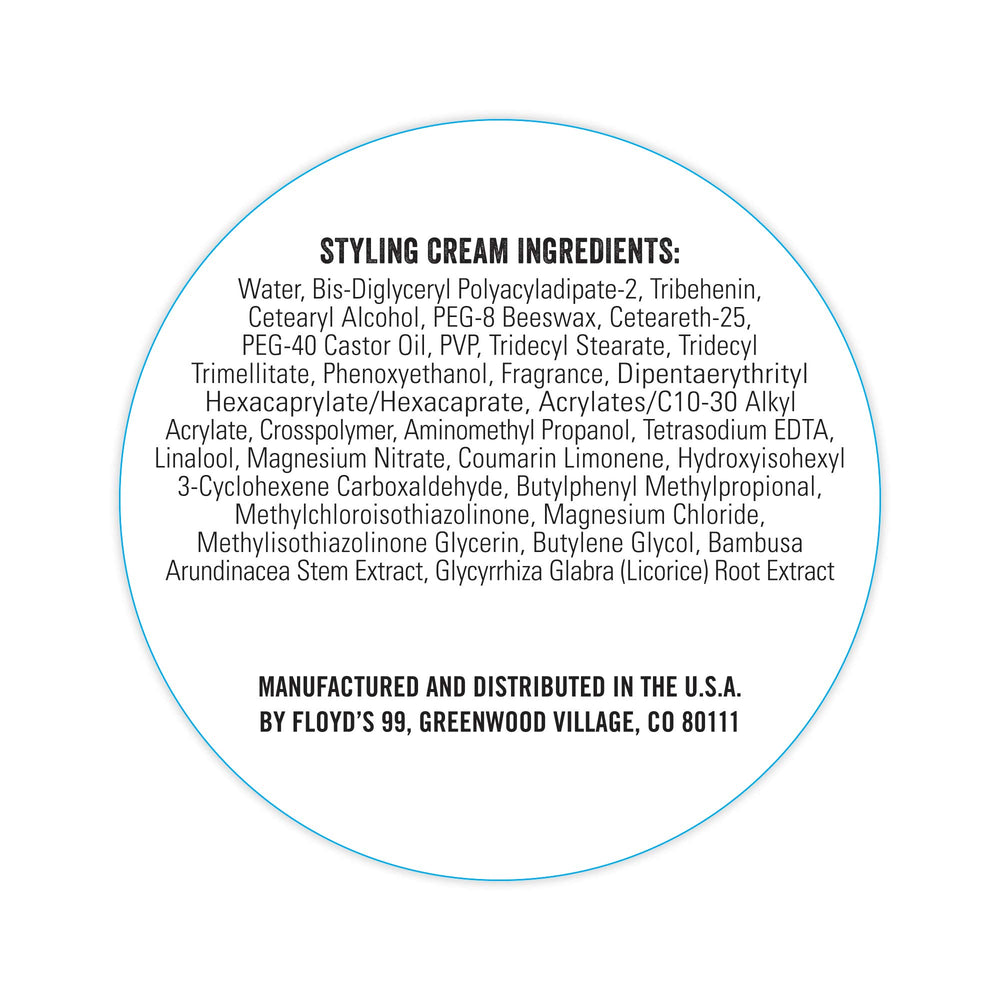 Sujeción flexible de Floyd's 99 Crema Peinado para movimiento natural.