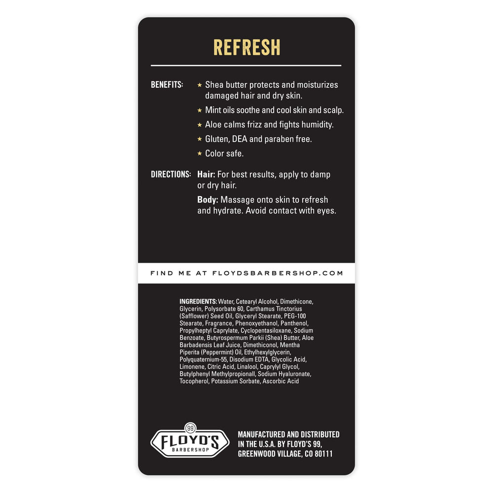 Floyd's 99 Refresh: uso en cuerpo para hidratar y refrescar la piel.