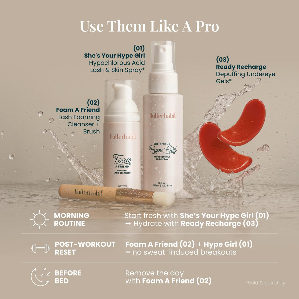 FlutterHabit Champú para Pestañas compatible con adhesivo MFT para limpieza sin perder retención.
