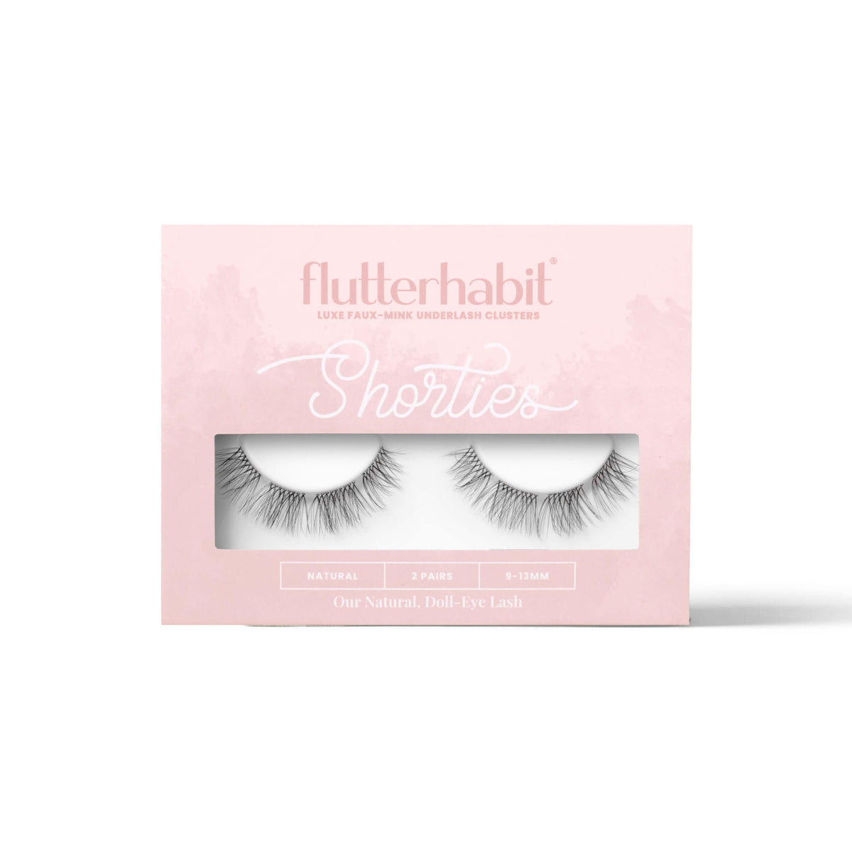 FlutterHabit Shorties en caja con dos juegos de pestañas para estilos variados
