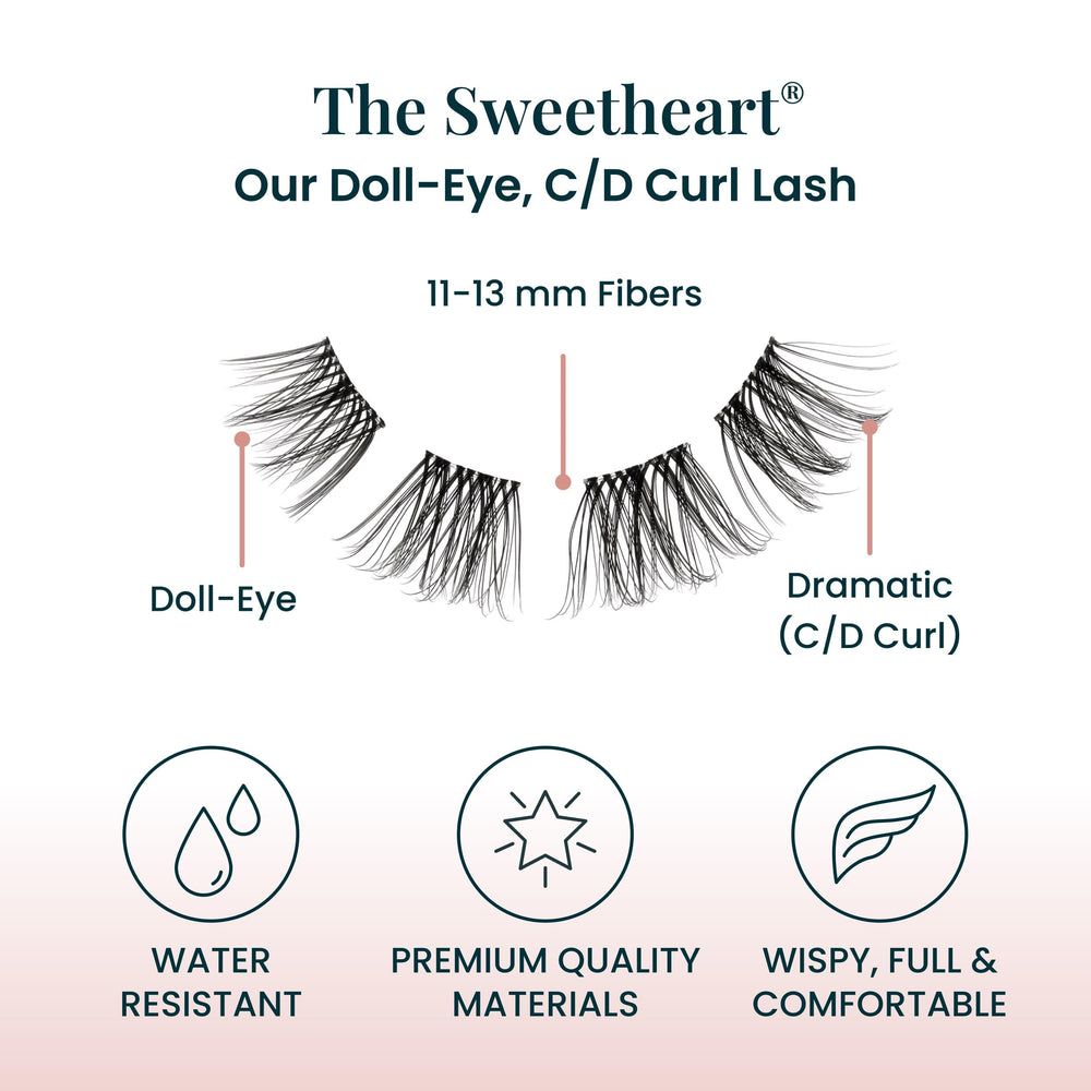FlutterHabit Sweetheart: adhesivo incluido para una sujeción duradera todo el día