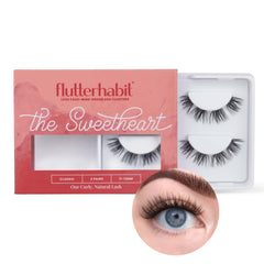FlutterHabit The Sweetheart pestanas-curvas-set1: pestañas curvas listas para realzar la mirada