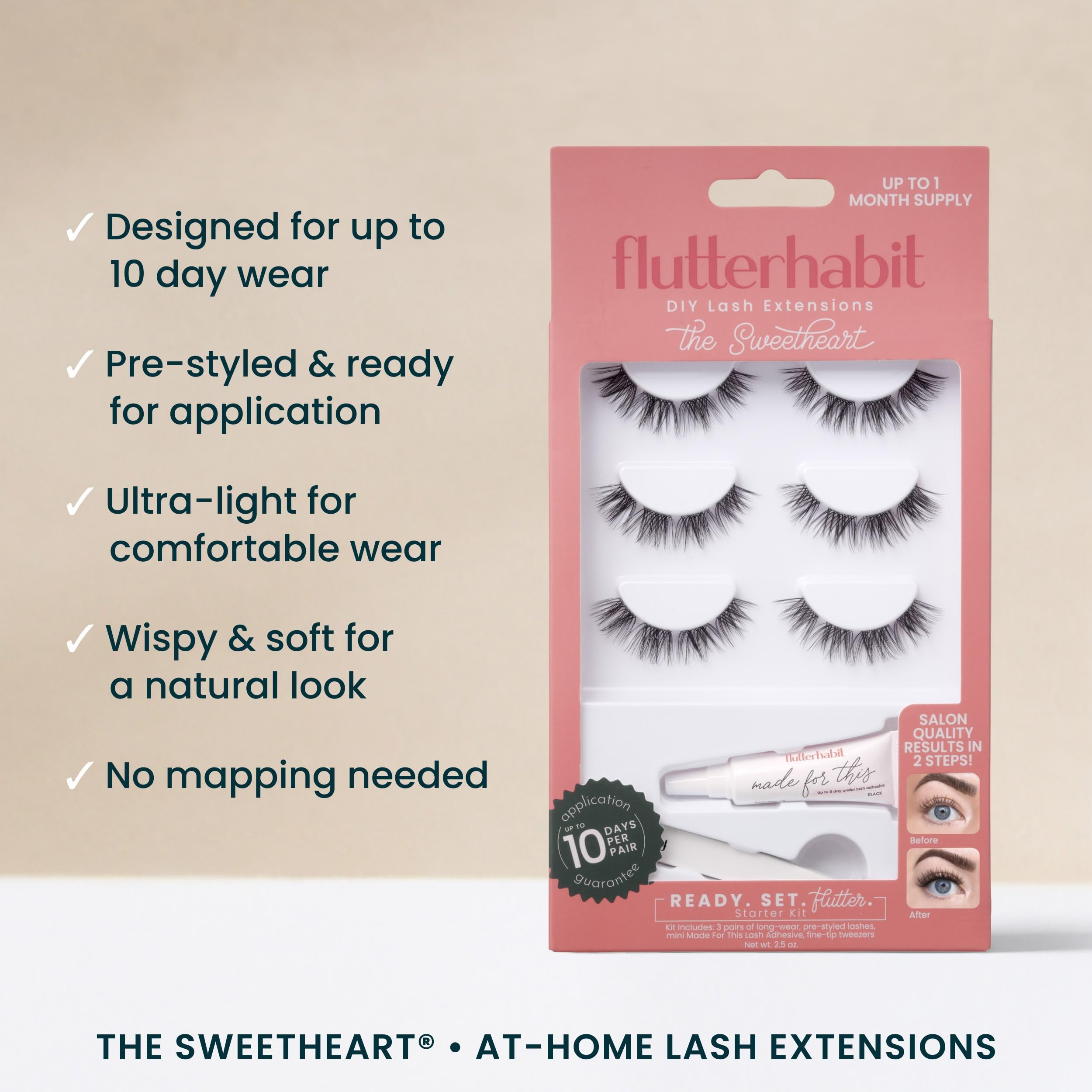 FlutterHabit Sweetheart resistencia al sudor gracias a materiales de calidad y adhesivo adecuado