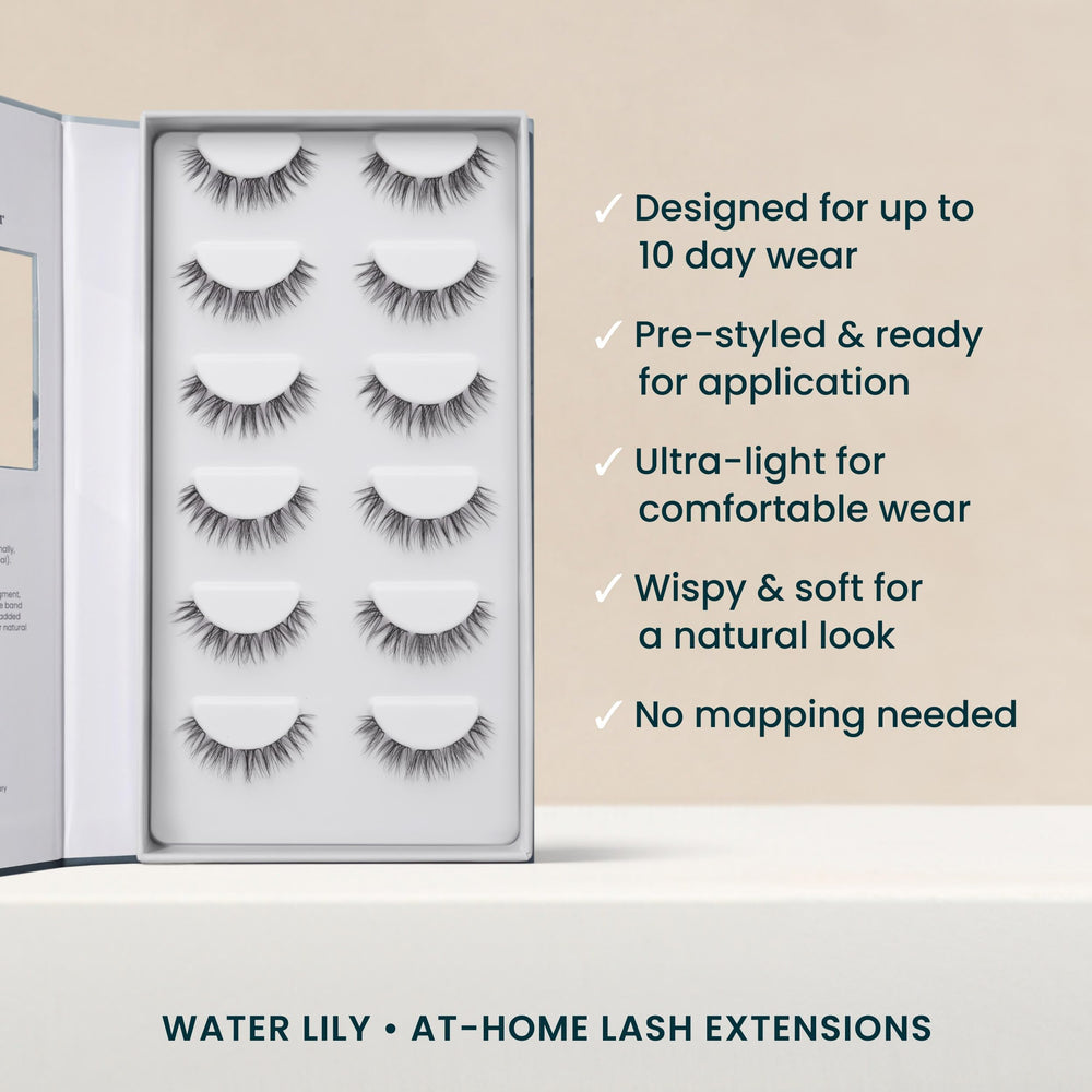 FlutterHabit Water Lily Lash Clusters: close-up de longitud 11–13 mm para efecto doll-eye.