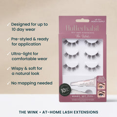 FlutterHabit Wink: adhesivo incluido para fijación duradera y rápida.
