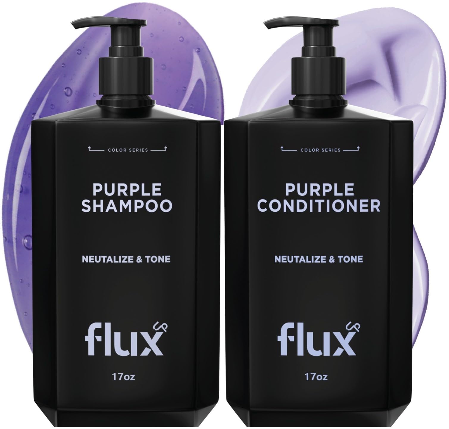 FLUX UP Shampoing Violet bouteille avec teinte violet et bénéfice neutralisant les reflets jaunes