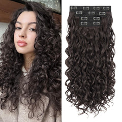 Flvaco Curly, vista general de las extensiones con broches para volumen inmediato.