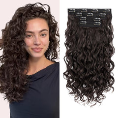 Extensiones Flvaco clip-in con rizo natural para volumen instantáneo