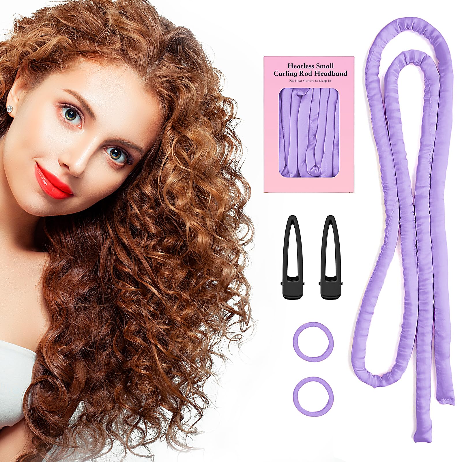 Flylipu banda de cabello sin calor, 60 pulgadas, para dormir y lograr rizos naturales.