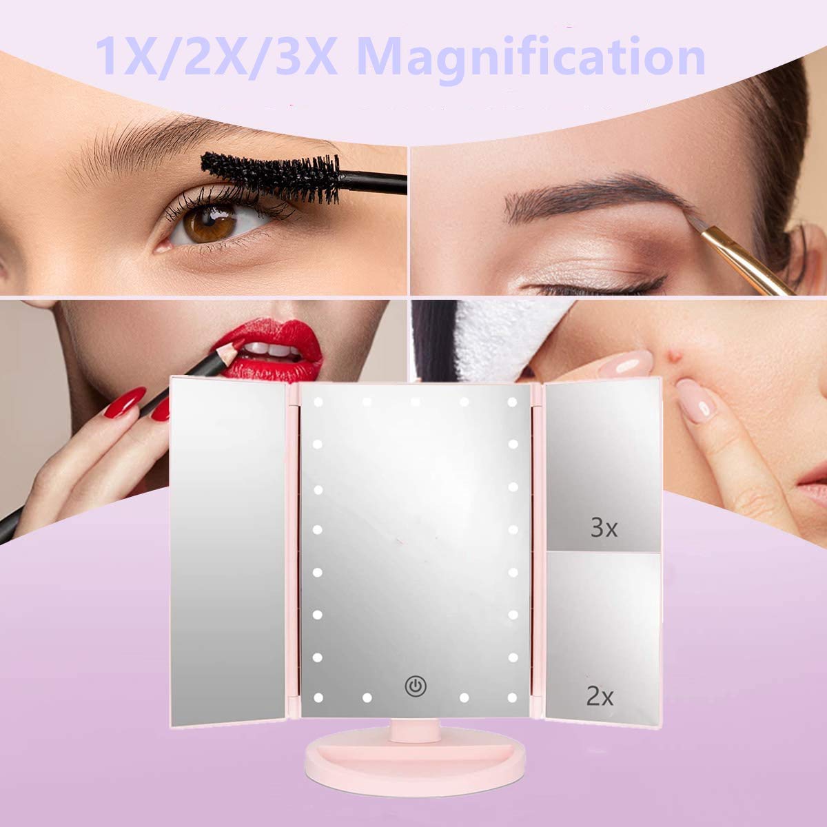 Flymiro iluminación LED de 21 luces para maquillajes en poca luz.