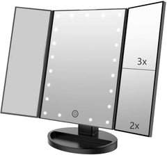 Flymiro Miroir beauté pliage triple éclairé pour maquillage précis
