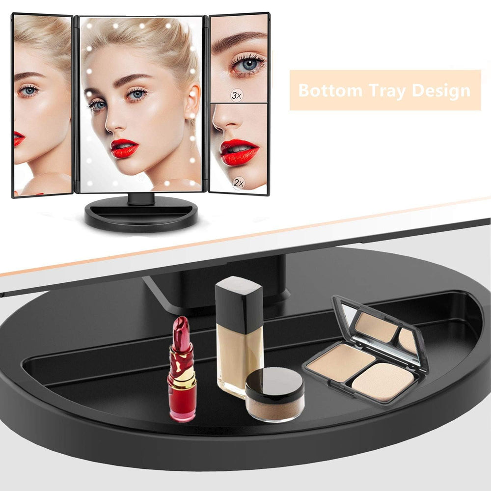 Flymiro Miroir design pliage triple noir élégant