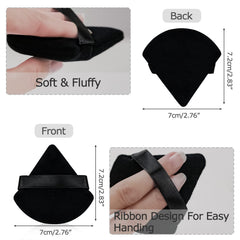 Flytianmy puff triangular negro con correa para agarre cómodo