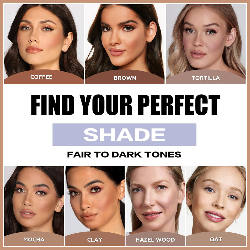 FOCALLURE Mocha contour creates forehead shadows for depth.