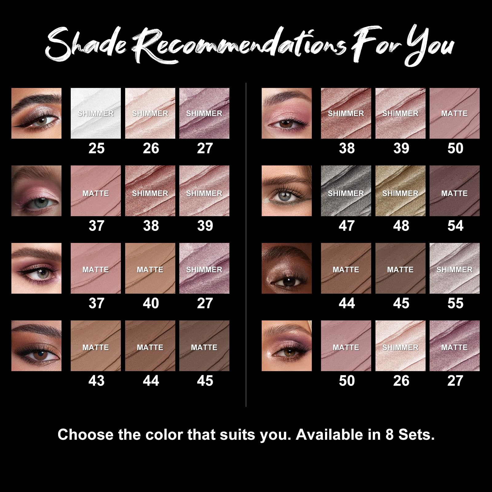 FOCALLURE estilos de ojos versátiles con barra de sombra para varios resultados.