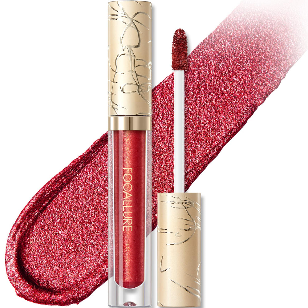 FOCALLURE rouge liquide metallique flacon lumineux pour couleur intense et durable