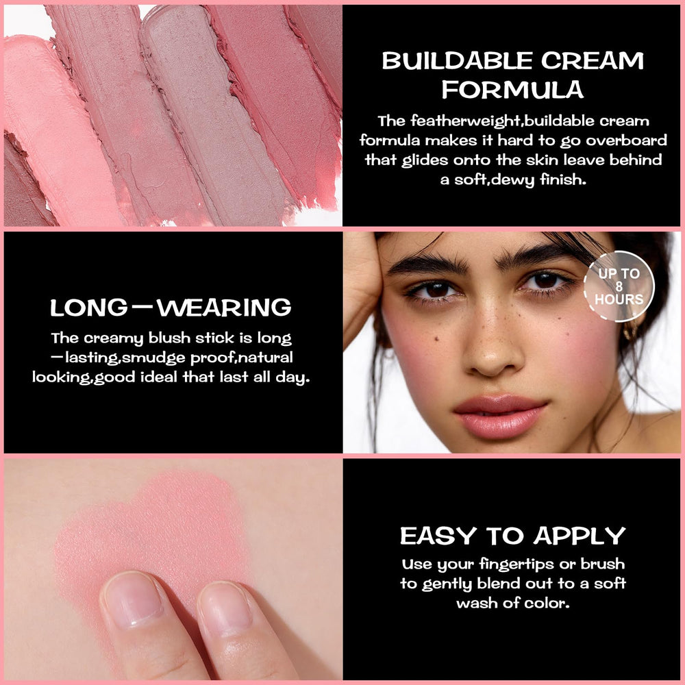 FOCALLURE rubor crema Rosa bebé, acabado mate y luminoso para transición suave